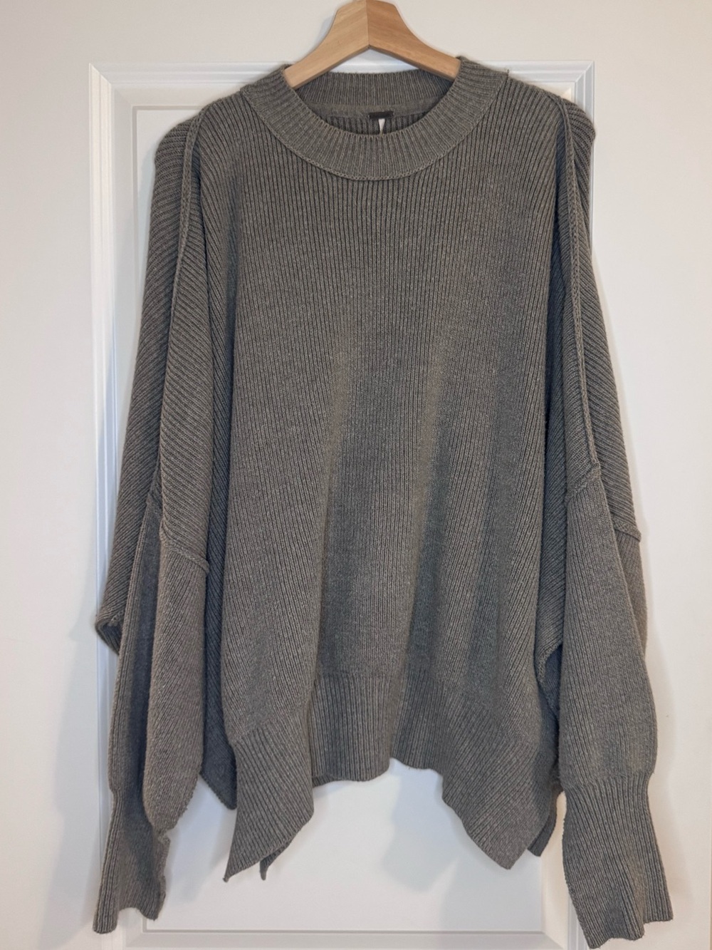 Free People Easy Street Tunic Sweater Gray Oversized XS